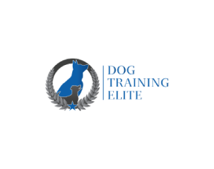  Dog Training Elite blue and dark grey logo with two dogs